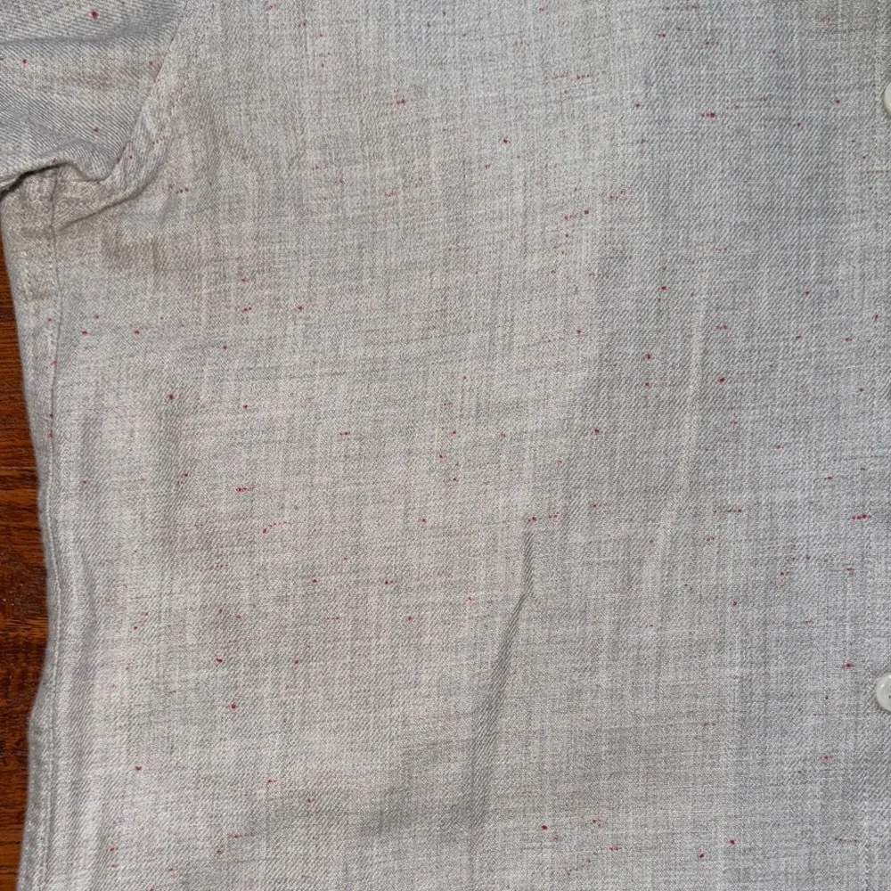 J. Crew Men's Light Gray Casual Button-Down Slim Shirt, Medium